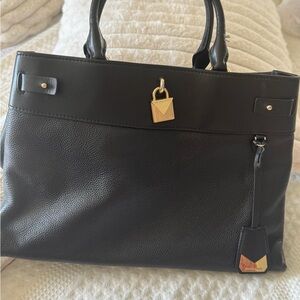 KORS Michael Kors Black Satchel with Gold Accents
